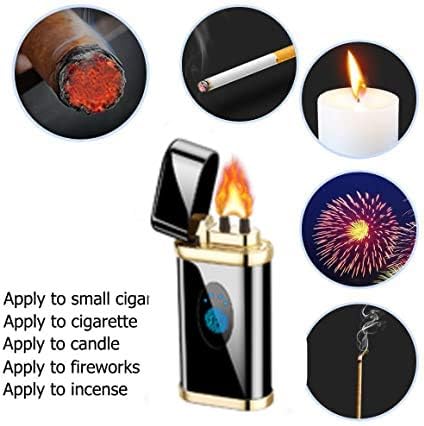 Plasma Electric Arc Lighters Rechargeable USB Lighter Flameless Portable Pocket Cigarette Lgnition with LED Battery Indicator (Blue)