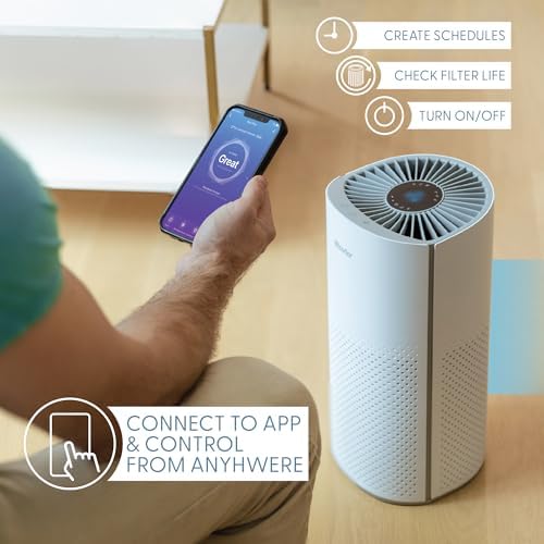Kery-Plus Air Purifier + 2 Replacment Filters Air Purifiers for Home Bedroom Large Room Up to 1500 Ft² - Smart WiFi & Voice Control True HEPA Air Purifier For Home
