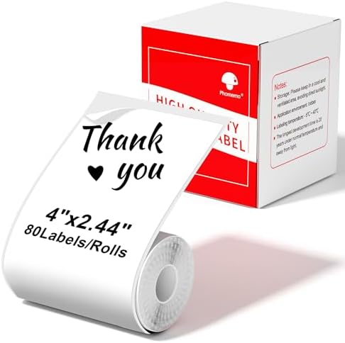 Phomemo M220 Label Maker & 4 Roll Label, 3.14 Inch Bluetooth Thermal Label Printer for Barcode, Address, Labeling, Mailing, File Folder Label, Easy to Use, Support Smartphone, Tablet&PC