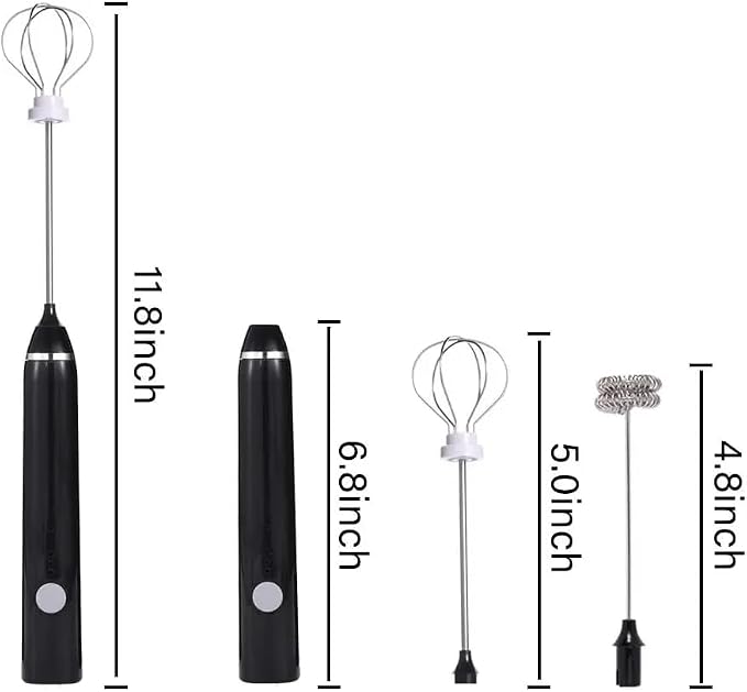 ECO CREST-Premium Whisk Milk Frother – Handheld Electric Coffee Frother with Adjustable Speed | ABS + Stainless Steel Build, 1200mAh Rechargeable Battery