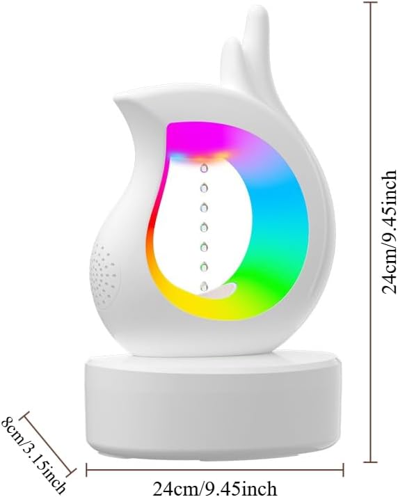 3-in-1 Anti-Gravity Raindrop Humidifier with Bluetooth Speaker & Aromatherapy Diffuser, 7-Color Night Light, Cool Mist Desktop Humidifier for Bedroom, Home, Office