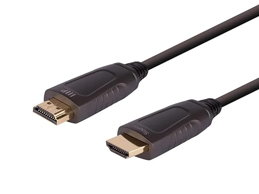 Monoprice 8K Ultra High Speed Fiber Optic Certified HDMI Cable - HDMI 2.1, 8K@60Hz, 4K@120Hz, 48Gbps, HDR, VRR, Active Optical Cable (AOC), 24ft, Black