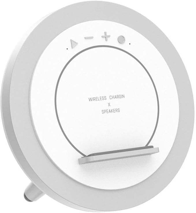 SIDVAR Bluetooth Speaker Night Lightsr,Wireless Charging Modern Speaker,Best Teenage Birthday Gift Ideas Tween Girls Gifts（10W Wireless Charging）