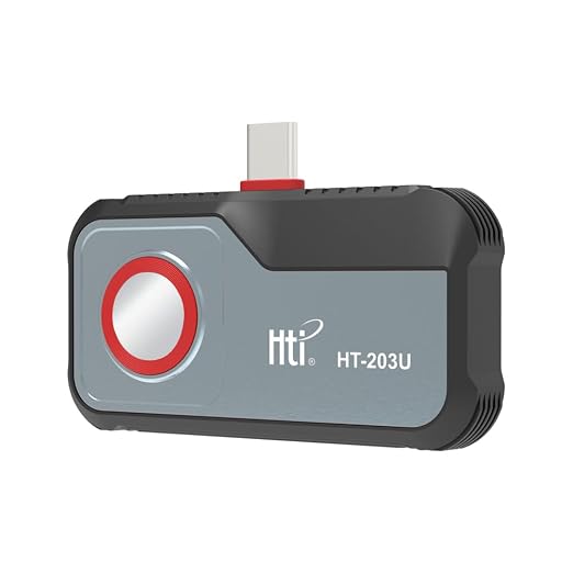 HT-203U Thermal Camera for USB-C Android, 512x384 Super Resolution with 256x192 IR Sensor, -4°F~1022°F, 50Hz Real-Time Temperature Alarm, Fully Adjustable Focus