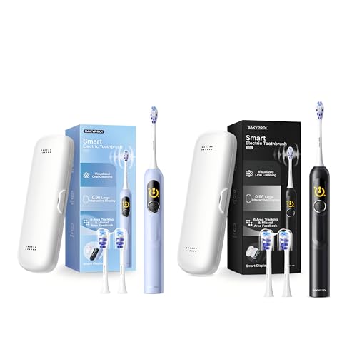 SAKYPRORAL Couple Electric Toothbrush Gift(2 Sets, Blue and Black)