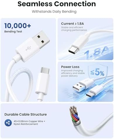 COMFIER Electric Scalp Massager, Waterproof Head Massage & USB Cable 1M,Type C Charger Cord, Charging Cable