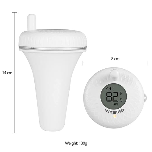 Inkbird IBS-P01R Wireless Pool Thermometer, Inkbird Smart Thermometer, IBS-TH2 Freezer Wireless Thermometer Bluetooth Temperature Sensor (Temperature Sensor ONLY) Bundle