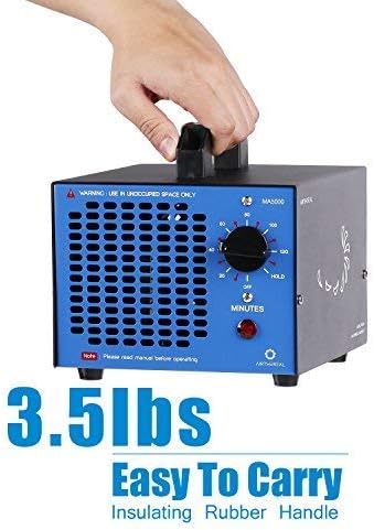 Airthereal MA5000 Commercial Ozone Generator, High Capacity Ozone Machine Odor Removal - Home Air Ionizers O3 Deodorizer for Rooms, Smoke, Cars and Pets, Eliminate Odors up to 2000sq.ft., Blue