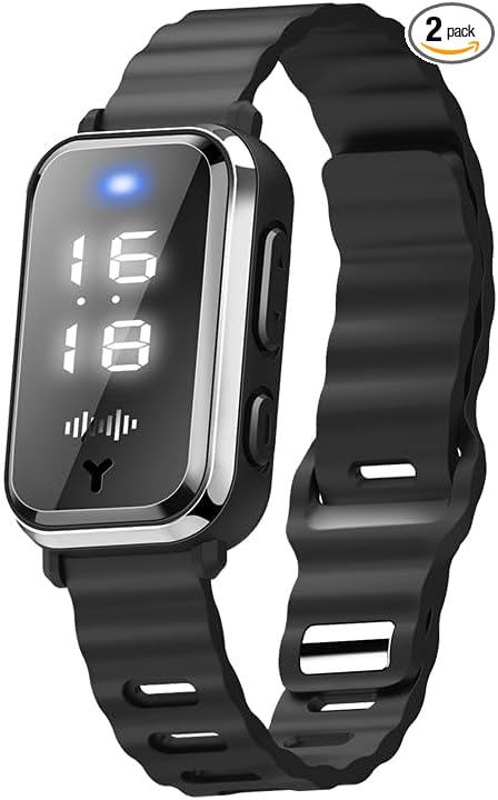 Ultrasonic Mosquito Repellent Bracelets Watch Adjustable Silicone Wristbands Outdoor Bracelets for Kids & Adults Non-Toxic Natural (2Pack M16 Black Watch)