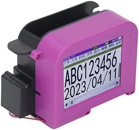 Handheld Inkjet Printer, Mini Smart Inkjet Coding Machine for QRCode Barcode Production Date Time Logo Batch Number Print On Glass Bag Carton Box Wood Cloth Plastic Cable (US Plug)