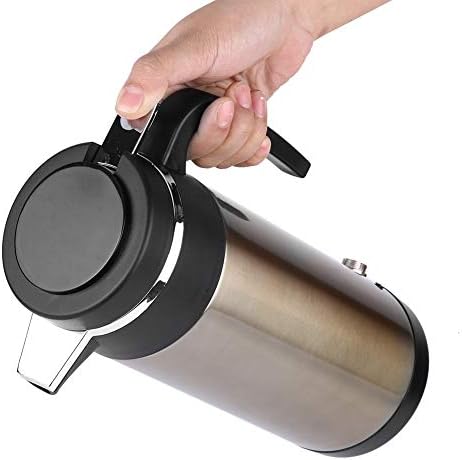 Electric Car Kettle, 1200ML 12V Stainless Steel Electric Incar Heater, Portable Travel for Coffee, Tea, Water, Milk, On-the-Go Coffee Heater, Perfect for Drivers, RV Camping, Office Use, Compact and