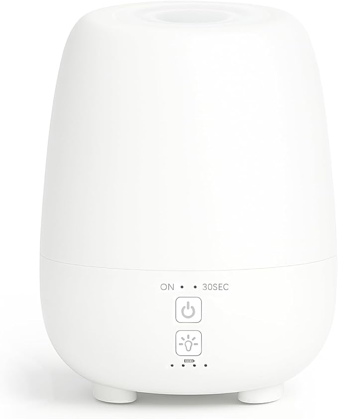 SPLITSKY 150ML Cordless Essential Oil Diffuser, Built-in 6000mAH Rechargeable Battery, 7 Hours Run Time, 7 Colors LED Light, Portable Aromatherapy Diffuser for Home, Outdoor, Travel (White)