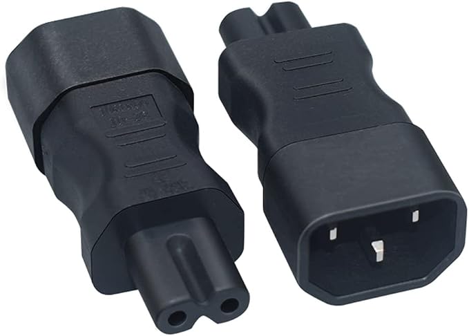 (10Packs IEC 320 C14 to C7 Power Adapter,10A-125V for America, 2.5A-250V for Europe, Male to Female Plug Adapters Standard AC Power Cord for PDU UPS