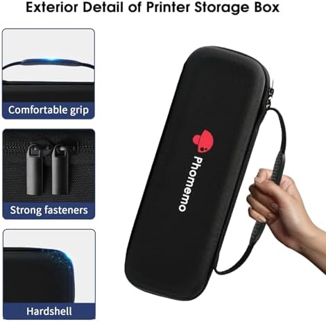 Phomemo M834 Portable Printers & 1 Printer Case, Bluetooth Inkless Thermal Printer Compatible with iPhone, Android Phone, Laptop for Office Car Home Use