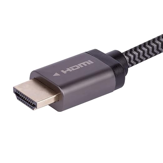 Monoprice 8K Certified Braided Ultra High Speed HDMI 2.1 Cable - 8K@60Hz, 48Gbps, CL2 In-Wall Rated, 30AWG, Dynamic HDR, Supports eARC, Compatible With the Latest Gaming Consoles, 3 Feet, Black/Gray