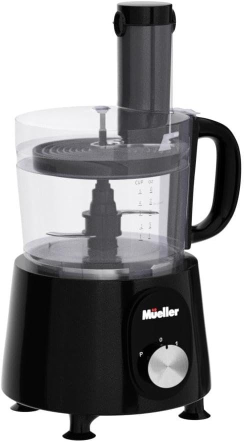 Mueller Ultra Prep Food Processor Chopper for Dicing, Slicing, Shredding, Mincing, and Pureeing, Food Chopper for Vegetables, Meat, Grains, Nuts, 8 Cup, Silver