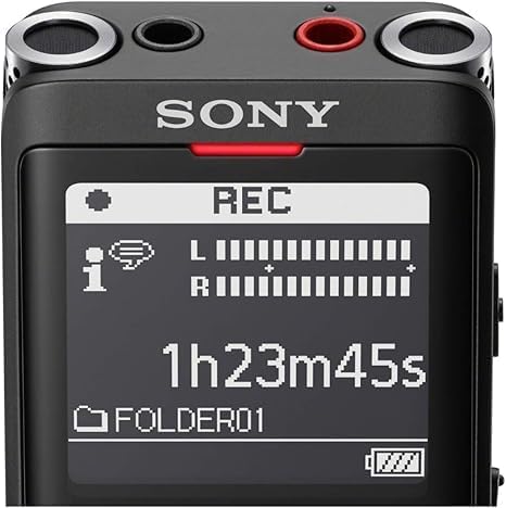 Sony ICD-UX570 Digital Voice Recorder, Bundle with Turnstile Audio 3-in-1 Multifunctional Wireless Lavalier Microphone
