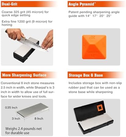 SHARPAL Double-sided Diamond Sharpening Stone and Double-sided Leather Strop Kit