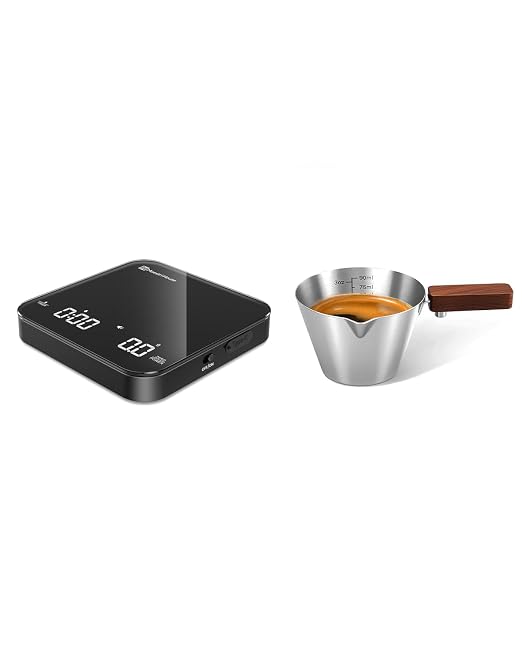 Maestri House Mini Coffee Scale with Timer, USB-C Rechargeable Espresso Scale+ Espresso Measuring Cup