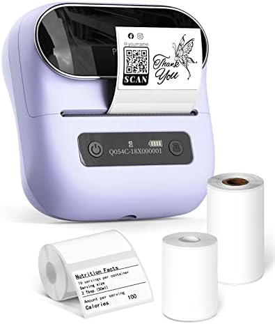 Phomemo M220 Label Maker & 4 Roll Label, 3.14 Inch Bluetooth Thermal Label Printer for Barcode, Address, Labeling, Mailing, File Folder Label, Easy to Use, Support Smartphone, Tablet&PC