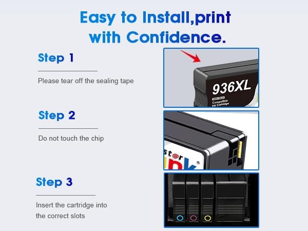 936e 936XL Ink Cartridges Combo Pack Replacement for HP 936 Ink Cartridges for HP Printers Compatible with HP OfficeJet Pro 9125e 9120e 9730e 9135e 9130e 9120b 9110b 9130b Printer,4-Pack