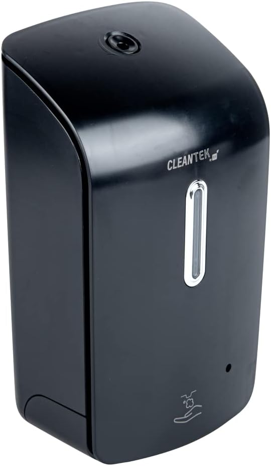 Restaurantware Clean Tek Professional 33.4 Ounce Automated Soap Dispenser 1 Touchless Wall-Mountable Soap Dispenser - With Security Key Black Plastic Soap Dispenser Transparent For Foam Soap