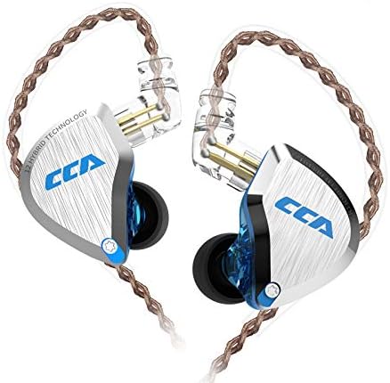 CCA C12 in Ear Monitor Headphones 5BA 1DD Hybrid HiFi Gaming IEM Earphones Noise Isolating Stereo Wired Earbuds for Musicians Audiophile Singers DJ（with mic）