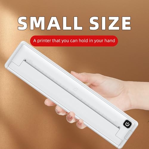 Dpofirs A4 Thermal Portable Bluetooth Monochrome Printer, Inkless, for Travel, Compatible with Android iOS
