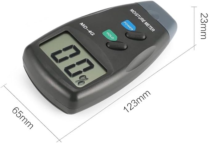 Digital Wood Moisture Meter 4 Pin, Accurate Handheld Lumber Humidity Tester with LCD Display for Lumber, Firewood, Bamboo, Forestry, Drywall & Woodworking Applications (ZONV MD-4G, Pin Moisture Meter)