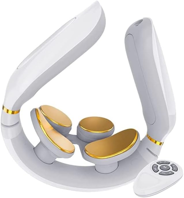 Tianfucen Cordless Neck Massager with Heat，3 Model 15 Levels Electric Neck Massager for Pain Relieve，Portable Massager Neck Relaxer.