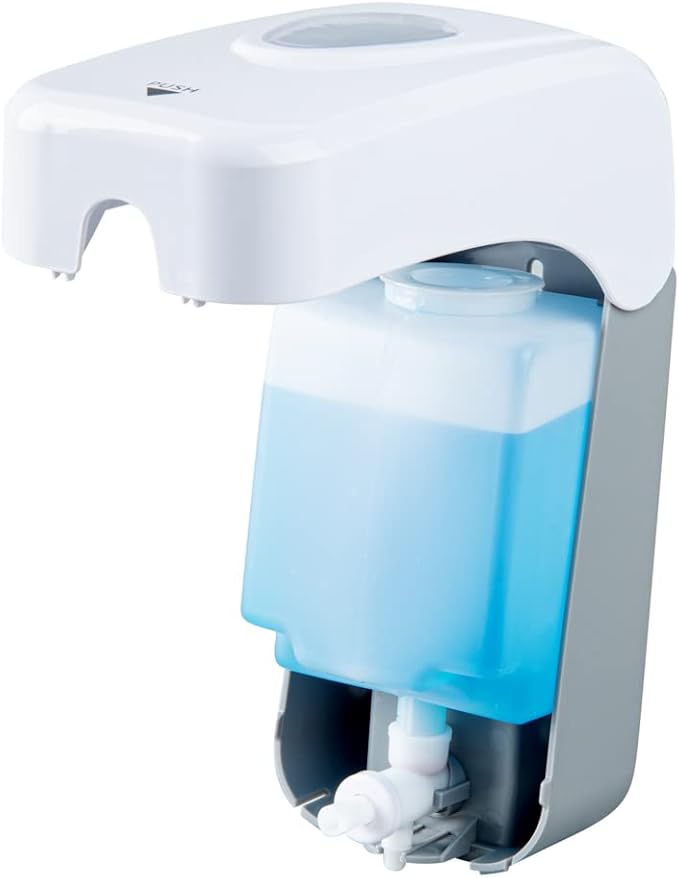 Restaurantware Clean Tek Professional 33 Ounce Manual Soap Dispenser 1 Wall-Mountable Soap Dispenser - For Gel Or Liquid Soap White Plastic Soap Dispenser Push Mechanism Transparent Tank