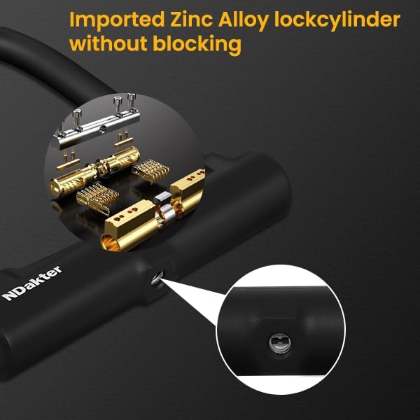 NDakter Bike Locks,17mm Shackle Heavy Duty Anti Theft Bike U Lock with 3 Keys ANG Sturdy Mounting Bracket, Perfect for Bicycles Scooters Mountain, Electric, Folding Bike, Moped, Tricycle