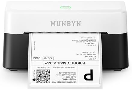 RW403B Bluetooth Thermal Label Printer+4"x6" Direct Thermal Shipping Labels