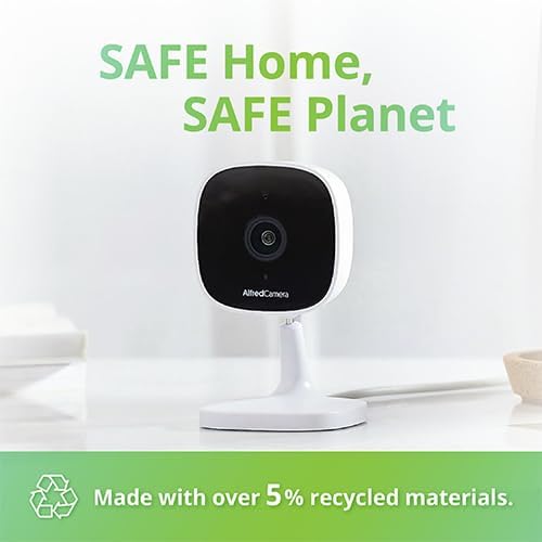 AlfredCam Indoor WiFi Security Camera, FullHD 1080P, 2.4G/WiFi, Continuous Recording, Motion Detection, Night Vision, Baby Monitor/Pet/Nanny Cam, App Powered (100M+ downloads)