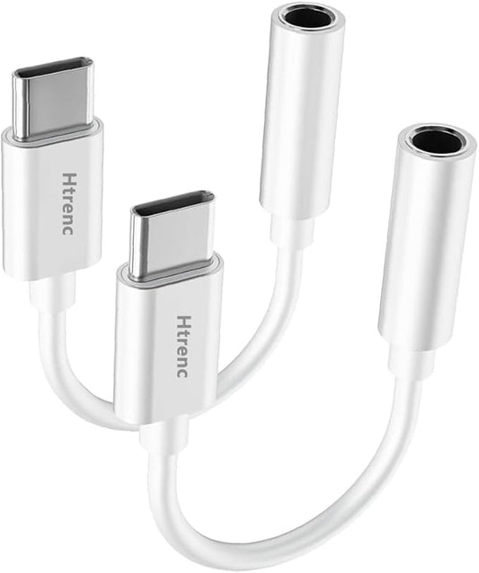 USB C to 3.5mm Headphone Jack Adapter for iPhone17/ iPhone 16/16 Pro/15/15 Pro/Pro Max/Plus, Type C Aux Audio Dongle Cable Cord Compatible with iPad, Samsung Galaxy S23/S23/S22/S21, MacBook（2 Pack）