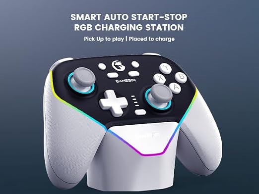 GameSir Super Nova Wireless Gaming Controller for PC/Switch/iOS/Android, Hall Effect Stick & Trigger, RGB Lighting, Swappable ABXY, Detachable Faceplate, 1000mAh with Charging Dock - Black&White”