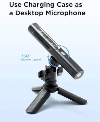 BOYA Magic-02 Wireless Lavalier Microphone with Tripod,30Hrs Use,328FT LOS Range,Safety Track&Limiter,Ai Noise Reduction USB-C&Lightning&3.5TRS Wireless Lapel Mini Mic for Android iPhone Camera Laptop