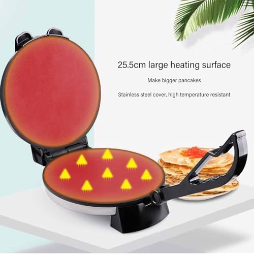 10inch Electric Maker, Electric Rotis Press, Anti Stick Roti Maker Machine to Make Indian Chapati, Roti, Maquina para Hacer Tortillas