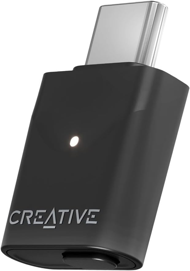 Creative BT-W6 Wireless Bluetooth 5.4 and LE Audio Transmitter with Snapdragon Sound, aptX Lossless, Low Latency and up to 24-bit / 96 kHz Audio, Works with PC/Mac/Gaming Consoles