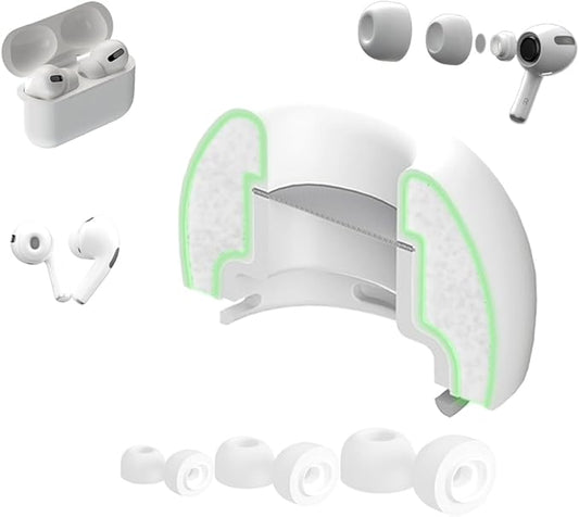 AirFoams Pro Active V2.0 Memory Foam Lifetime Replacement Ear Tips for AirPods Pro 1 & 2 – Flexible Silicone Shield, Anti Slip, Better Sound, All Day Comfort, Secure, Noise Cancelling (3 Pairs-S/M/L)