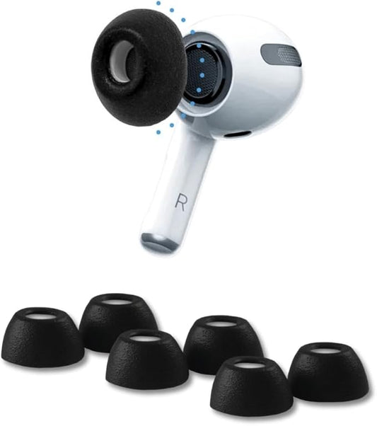 Comply Limited Edition Foam Replacement Earbud Tips for Apple AirPods Pro 1 & 2, Black, Large (3 Pairs)