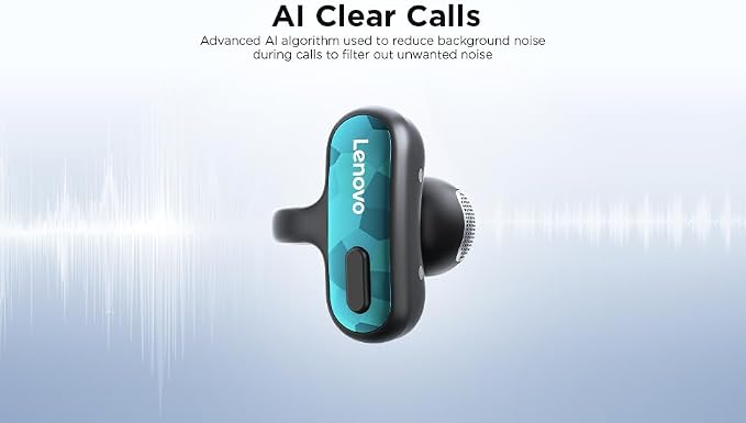Lenovo Open Ear Clip On Earbuds X500 Bluetooth 6.0 Wireless Earbuds with 11 mm Drivers, Open Ear Ergonomic Design, Dual Device Connectivity, Built in Mic, Fast Charge, White