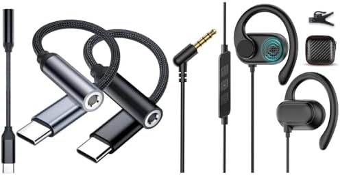 Open Ear Headphone 3.5mm Earbuds, USB-C to 3.5 mm Headphone Jack Adapter for iPad 10 11, 3 Pack Headphones Adapter for iPhone 17 16E 16 15, USB Type C to 3.5mm Audio Adapters for Google Pixel 9
