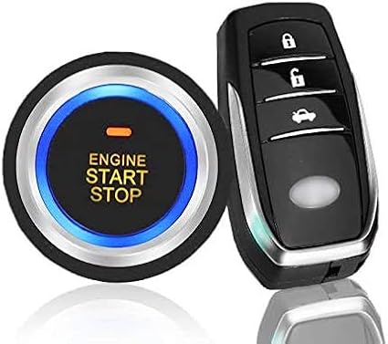 Passive Keyless Entry System for DC12V Universal Cars, PKE Engine Starter Push Button Vehicles Start/Stop Kit Safe Lock with 2 Smart Key