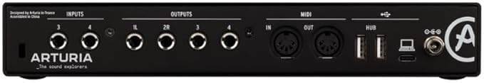 Arturia MiniFuse 4 Versatile Desktop USB-C Audio Interface, Black w/ 2-Pack Pig Hog PHM10 8mm XLR Microphone Cable and Liquid Audio Polishing Cloth