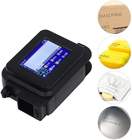 gernie Handheld Inkjet Printer, LED Touch Quick Drying Inkjet Coding Machine Multi Languages USB Mini Pocket Mobile Inkjet Printer with for Production Date Logo (US