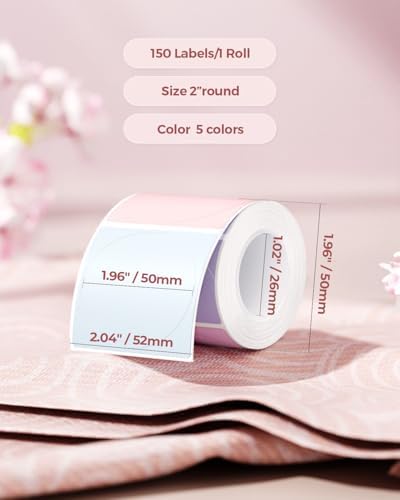 MUNBYN MC240 Bluetooth Thermal Label Printer+2 Inch Round Thermal Labels+Shipping Label Holder