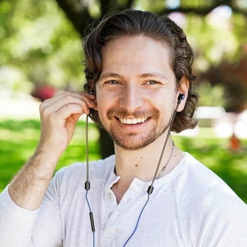 DefenderShield Air Tube Stereo Earbuds USB-C - Universal Acoustic Wired Headphones with Mic & Volume Control