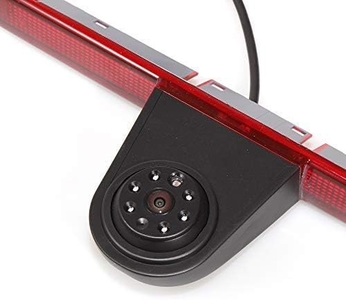 RED WOLF 3rd Brake Lamp Casing with Backup Camera Roof Mount Fit for 2007-2018 Mercedes-Benz Sprinter, Dodge Sprinter, VW Crafter Vans Rear View Reverse Parking Camera with 6 IR LEDs
