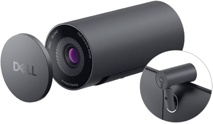 Dell Webcam WB3023-2K QHD/FHD/HD Resolution, Sony Sensor, f2.0 Aperture, Face Detection, Noise Reduction Mic, 2X HD Zoom, USB-A, Microsoft Teams/Zoom Certified - Black